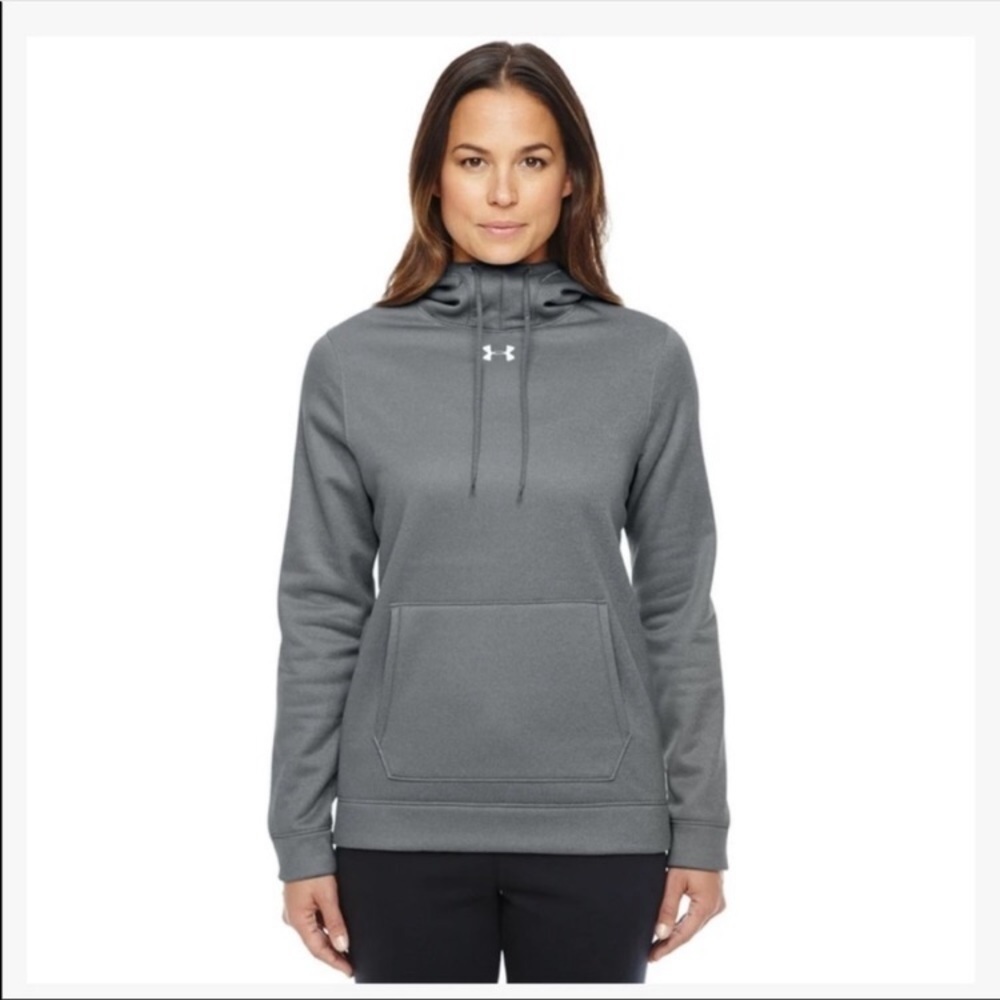 Under Armour gray sweatshirt hoodie loose fit high neck size medium warm hoodie‌